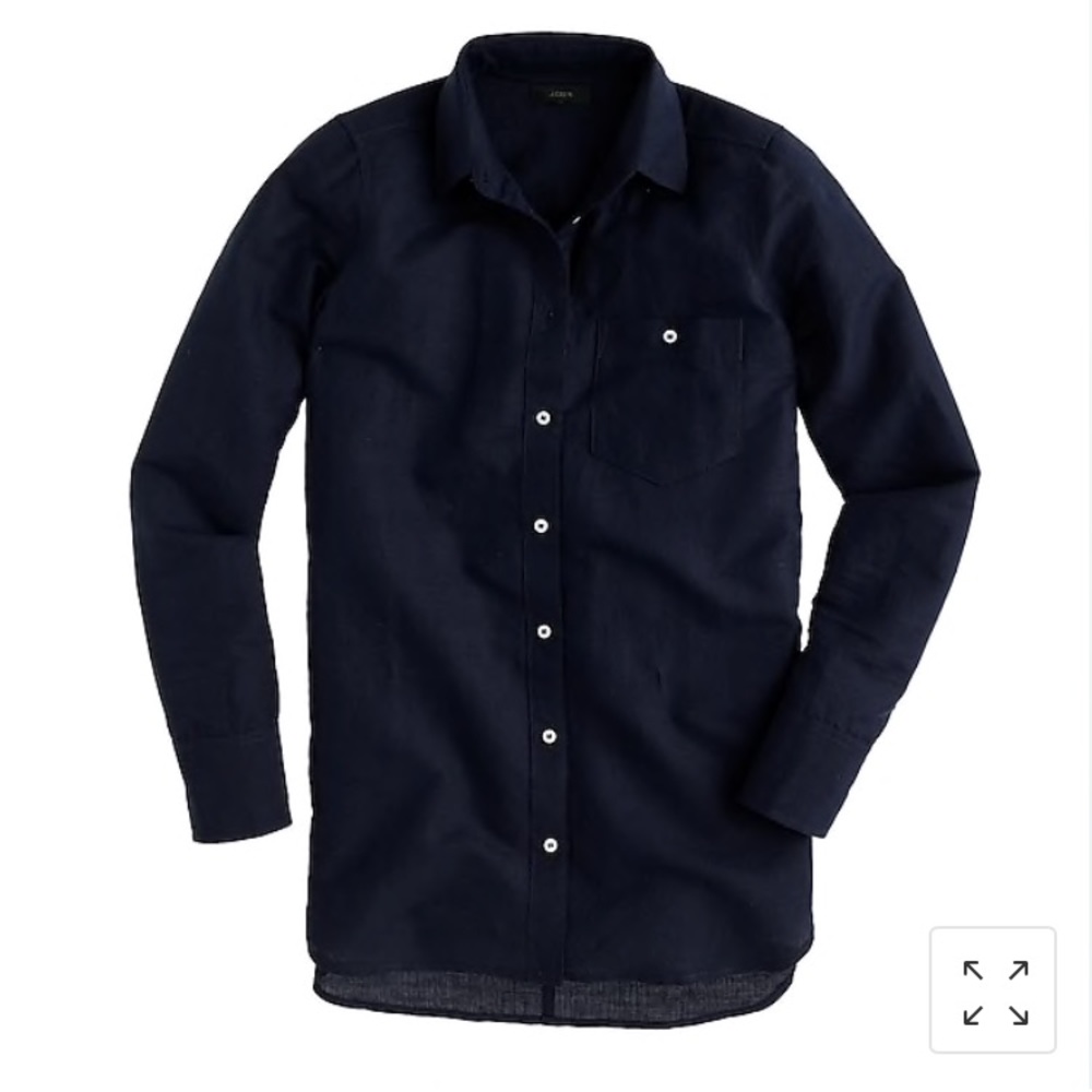 J. Crew long cotton linen boy shirt